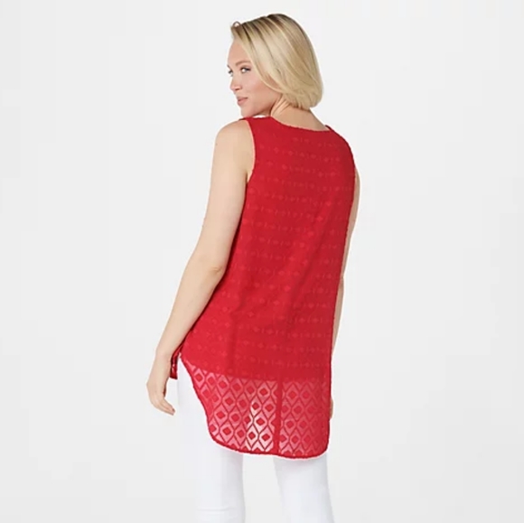 Susan graver  woven jacquard sleeveless top - Picture 2 of 2